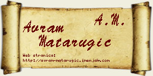Avram Matarugić vizit kartica